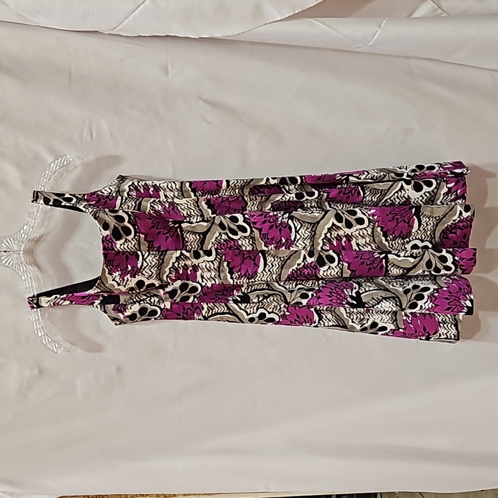 Nine West, Midi dress, Purple flowers, Full skirt, A-line, Size 2
